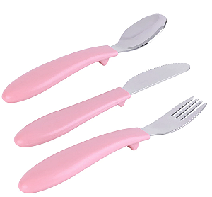 Kit de 3 Talheres Buba Zoo - Rosa