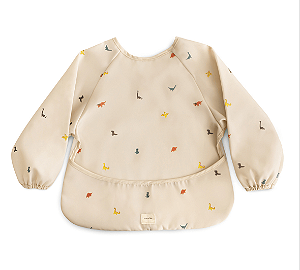 Babador Avental Com Mangas Longas Dinossauro Mushie