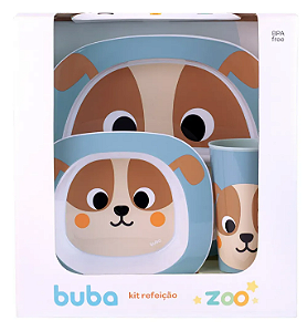 Kit Refeição Bebê Buba Zoo Cachorro 3 Peças Cachorrinho