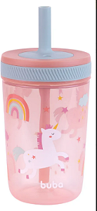 Copo Com Canudo Antivazamento Magic - Unicornio Buba