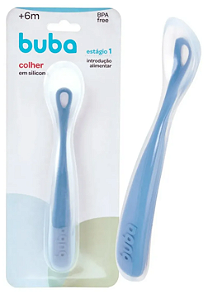 Colher em Silicone Azul Escuro Estagio 1 - Buba