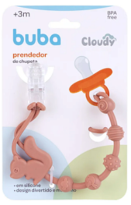 Prendedor de Chupeta em Silicone Cloudt Esquilo Rosa - Buba