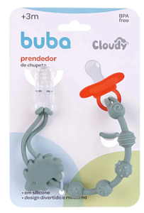 Prendedor de Chupeta em Silicone Cloudt Porco Espinho - Buba