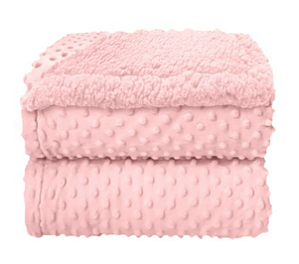 Cobertor Puro Bebê Popcorn com Sherpa Rosa