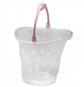 Balde 8 litros Transparente Rosa Bebê