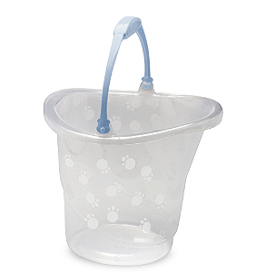 Balde de Roupa de Bebê 8 Litros Transparente com Azul