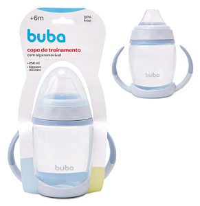 Copo Infantil Treinamento Com Alça Removível Azul 250ml Buba