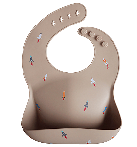 Babador Cata Migalhas de Silicone Foguete