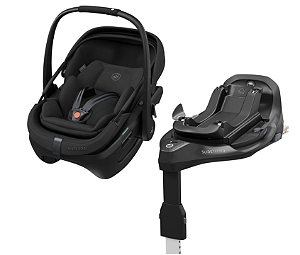 Bebê Conforto Coral Slide Pro + Base Slide Pro Onyx Black