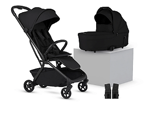 Carrinho de Bebê Compacto Nia Preto com Moíses - Silver Cross