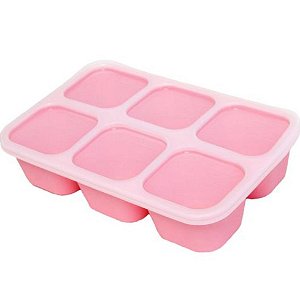 Porta Papinha em Silicone com 6 Porquinho Rosa - Marcus & Marcus