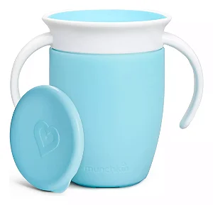 Copo 360 com Alça e Tampa Azul 207 ml - Munchkin