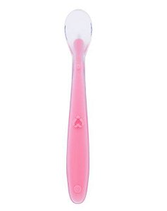 Colher de Silicone Baby Rosa - Buba