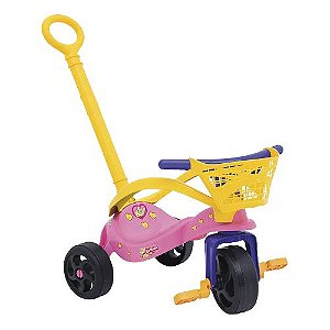 Triciclo Infantil Fofinha com Empurrador, Proteção e Cestinha 7497 Xalingo