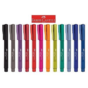 Caneta Hidrográfica Fine Pen Colors Faber Castel 12 Cores