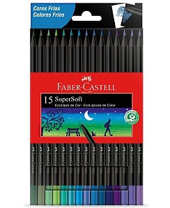 Lápis De Cor Supersoft 15 Cores Frias - Faber Castell
