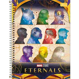 Caderno Espiral Capa Dura Universitário 10 Matérias Eternals Tilibra