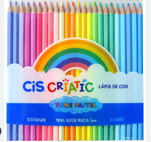 Lápis de Cor CIS Criatic- Tons Pastéis 24 Cores