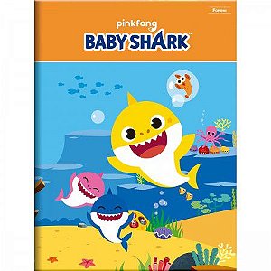 Caderno 1/4 capa dura brochura baby shark 48f Foroni