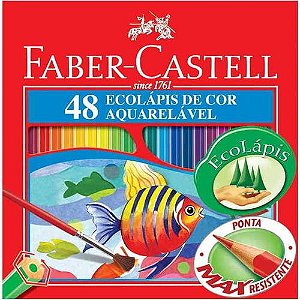 Lápis de cor Faber aquarelável com 48 cores
