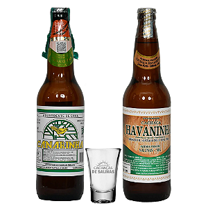 COMBO CACHAÇA CANARINHA + HAVANINHA + 1 COPO BRINDE
