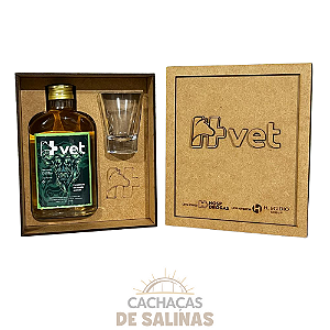 KIT CAIXA ESTOJO CACHAÇA 200ML PERSONALIZADA LOGOMARCA + COPO DOSE