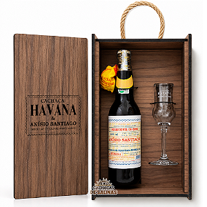 KIT CACHAÇA ANISIO SANTIAGO CAIXA PREMIUM + TAÇA