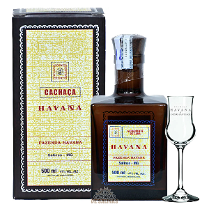KIT CACHAÇA HAVANA EDIÇÃO ESPECIAL 80 ANOS + TAÇA EXCLUSIVA