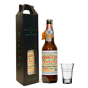 KIT CACHAÇA HAVANA 600ML COM CAIXA E COPO EXCLUSIVO