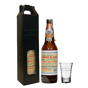 KIT CACHAÇA ANISIO SANTIAGO 600ML COM CAIXA E COPO EXCLUSIVO
