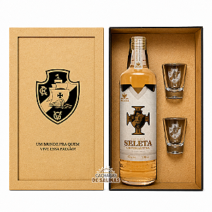Kit Cachaça Seleta Vasco + 2 Copos + Caixa