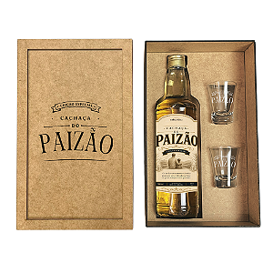 Kit Cachaça do Paizão Edição Especial + 2 Copos + Caixa Paizão
