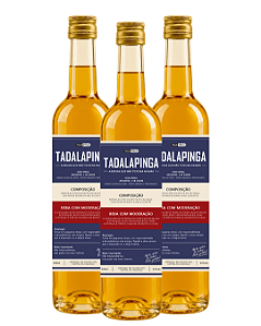 COMBO 3 GARRAFAS TADALAPINGA ORIGINAL CACHAÇA COM BARU E MEL 500ML