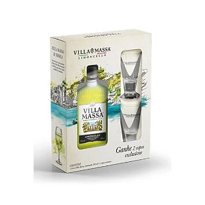 Licor Villa Massa Limoncello 700ml + 2 Copos
