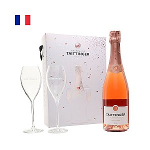 Champagne Taittinger Rosé 750ml + 02 Taças