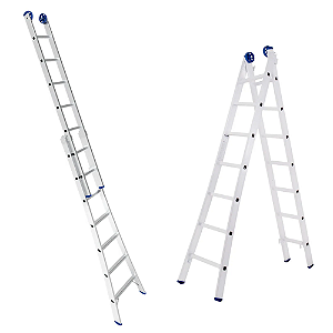 Escada Extensiva em Alumínio 08 Degraus - 2,46m / 4,21m Mor