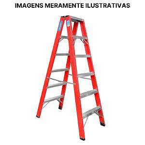 Escada Fibra Pintor 07 Degraus - 2,10m Alulev