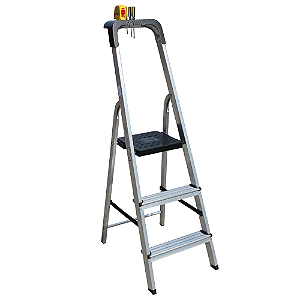 Escada 3 Degraus Alumínio Doméstica PRO Botafogo