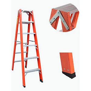 Escada Fibra Tesoura Dupla 03 Degraus - 0,90cm Esca-Fort