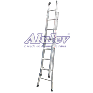 Escada Extensiva em Alumínio 11 Degraus - 3,60m / 6,00m Supra Alulev