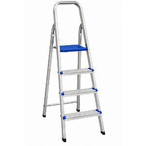 Escada 4 Degraus Alumínio Doméstica Real Escadas