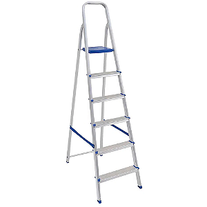 Escada 6 Degraus Alumínio Doméstica Mor