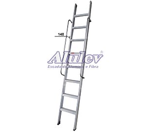 Escada Alumínio Encosto Comercial 09 Degraus - 3,00m Alulev