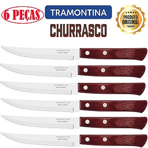 Conjunto de 6 facas para churrasco - TRAMONTINA