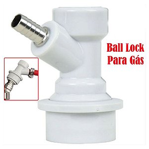 Valvula de Gás Postmix Ball Lock Branco Espigão 1/4