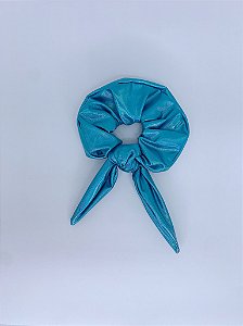 Scrunchie metalizado - azul