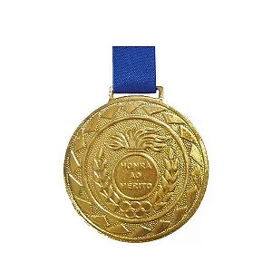 Medalha dourada com fita 36mm