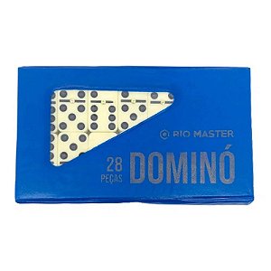 Jogo De Dominó De Osso Estojo C/28 Peças