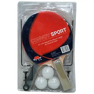Kit 2 Raquetes Tenis Mesa Ping Pong + 3 Bolas + Rede + Suporte.