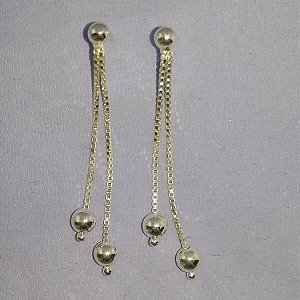 Brinco de Prata bolinha com 2 pingentes bolinha - UMA GRAÇA , MUITO FOFO !!!